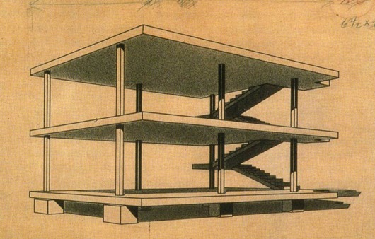 Le Corbusier's Dom-Ino frame design. Image