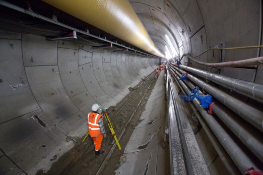 Crossrail western tunnels, December 2012. Image Courtesy of Crossrail