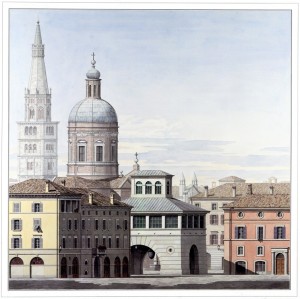 Piazza Matteotti (watercolor) / Pier Carlo Bontempi and Leon Krier