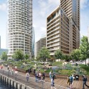 Herzog & de Meuron Skyscraper Unveiled for New Canary Wharf Development Boardwalk. Image Courtesy of Canary Wharf Group plc