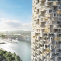 Herzog & de Meuron Skyscraper Unveiled for New Canary Wharf Development Herzog & de Meuron's Residential Tower. Image Courtesy of Canary Wharf Group plc