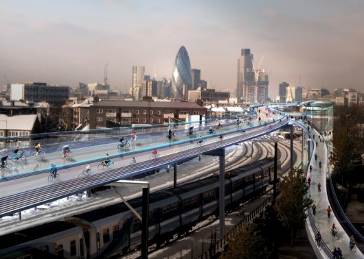 SkyCycle. Image © Foster + Partners