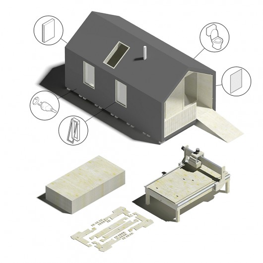 The various components of a WikiHouse. Image Courtesy of Wikihouse via Metropolis Magazine