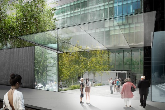 Rendering of the garden entrance of the new MoMA, by Diller Scofidio + Renfro. Image Courtesy of MoMA