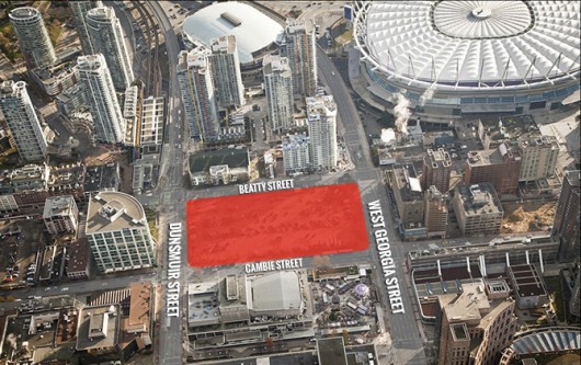 Site of the future Vancouver Art Gallery. Image Courtesy of http://vanartgallery.bc.ca/future/