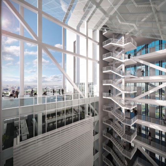 Office Atrium and Central Void. Image © Richard Meier & Partners