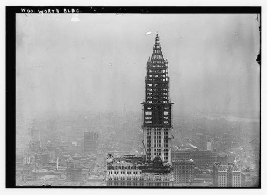 Woolworth Building under construction, circa 1912. Image Courtesy of Flickr Commons Project