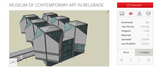 Museum of Contemporary Art in Belgrade / Created by Djordje. Image Courtesy of Trimble