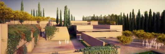 Alhambra Atrium I Ivy Courtyard (Northwest Landscape View). Image © Alvaro Siza Vieira + Juan Domingo Santos; Rendering by LT Studios