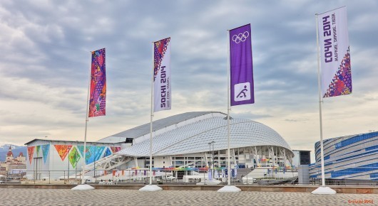 Fisht Olympic Stadium, by Populous, the main stadium for the 2014 Winter Olympic Games in Sochi. Image Courtesy of 2014 XXII Winter Olympic Games