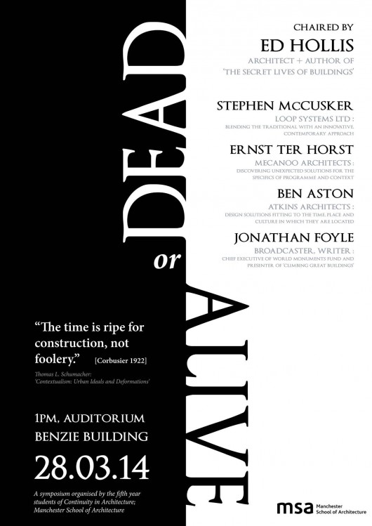 Poster. Image Courtesy of Manchester School of Architecture