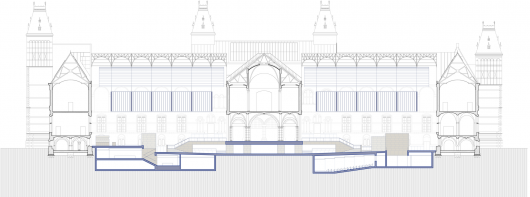 East West Section (showing courtyards and central passageway)