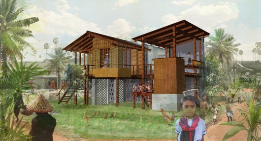 Courtyard House render. Image © Building Trust International