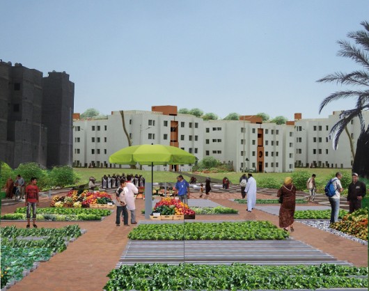 The community garden doubles as a space to meet and for children to play. Image Courtesy of Karolina Gustavsson, Jennie Luthander, Sara Bakkas & Siham Elya