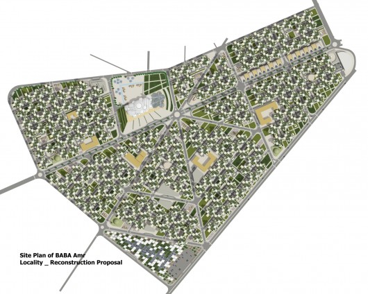 The units extend throughout the whole area of Baba Amr. Image Courtesy of Render (Marwa Al-Sabouni & Khaled Komee)