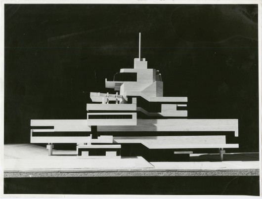 Photo of the model for the Town Hall of Terneuzen, the Netherlands, 1962, collection Het Nieuwe Instituut, BROX f1324, Van den Broek en Bakema Architects