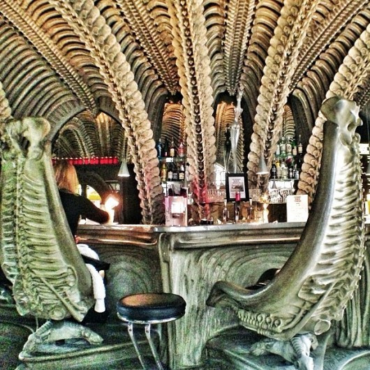 MUSEUM HR GIGER BAR in Château St. Germain, Gruyères, Switzerland. Image © Richard McMullen / flickr user johnleespider