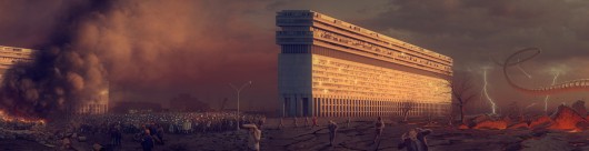 Apocalyptic panorama for “Ark-Stroy” booth, 2014, Evgeny Katin (Bang! Bang! Studio) / Courtesy — Strelka institute for media, architecture and design