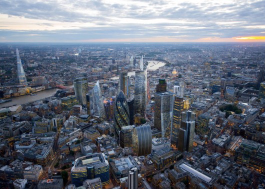 London's skyline is set to be dramatically altered by tall buildings in the near future. Image Courtesy of CPAT / Hayes Davidson / Jason Hawkes