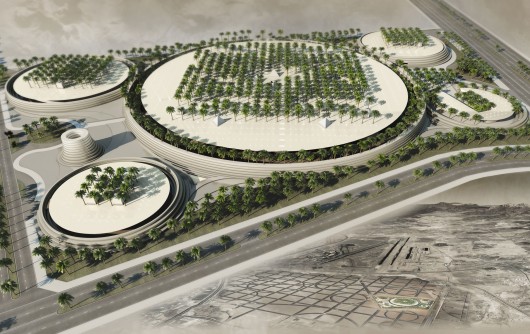 Noble Qur'an Oasis in Medina, Saudi Arabia. Image Courtesy of Ricardo Bofill Taller de Arquitectura