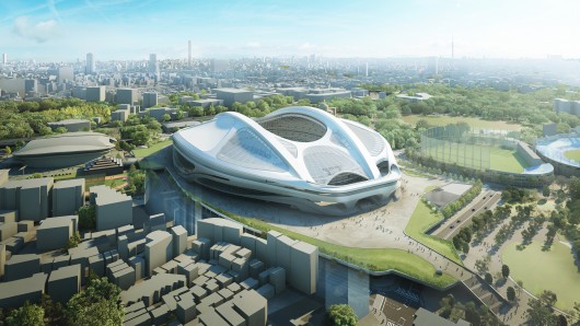 The updated design for the Tokyo National Stadium. Image Courtesy of Japan Sport Council