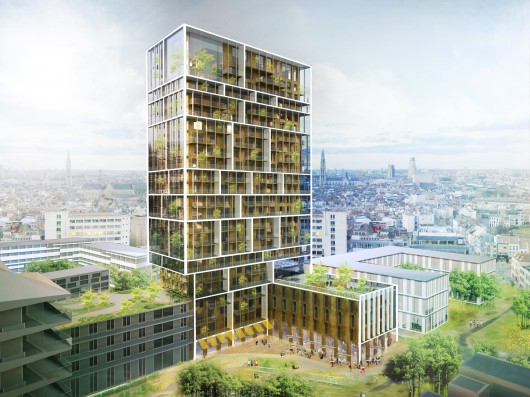 C.F. Møller’s residential and mix-use tower design in Antwerp, Belgium.