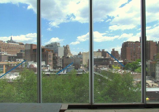 The view East over the High Line trees from one of the new Whitney's main gallery floors. Image © Paul Clemence