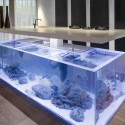 Island with a View: Dutch Kitchen Incorporates Elegant Aquarium Courtesy of Rene van Dongen