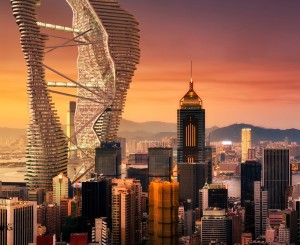 Studio CTC Imagines Terraced Twin Skyscrapers in Hong Kong