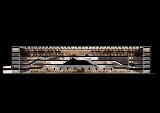 Section. Image Courtesy of Mecanoo / Doug and Wolf