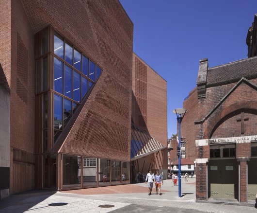 The LSE Saw Swee Hock Student Centre, which has been shortlisted for this year's Stirling Prize. Image © Alex Bland