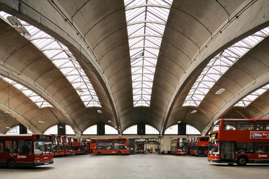 1952: Stockwell Bus Garage, London. Image © John East