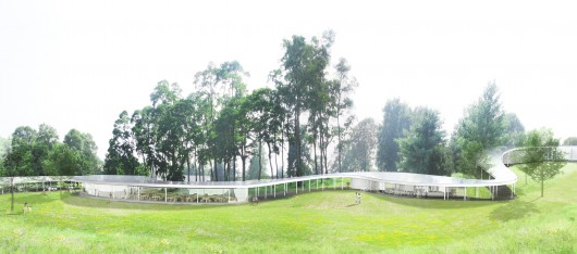 Exterior view of The River. Image Courtesy of Grace Farms and SANAA