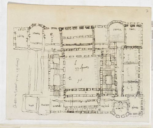 George III, Sketch of a palace floor plan, 1785-9. British Library Maps 7.TAB.17. Image Courtesy of British Library