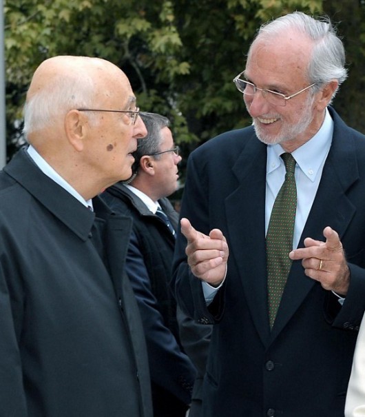 President Giorgio Napolitano and Renzo Piano (2012). Image Courtesy of La Repubblica