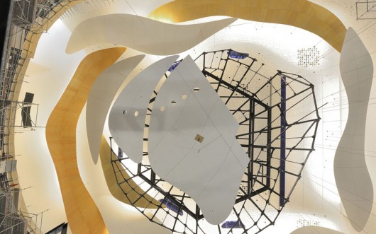 The concert hall under construction. Image © Yves Chanoit