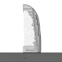 NL Architects Propose Striking Chain of Amethyst-Inspired Hotels Lateral Section. Image © NL Architects