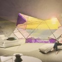 NL Architects Propose Striking Chain of Amethyst-Inspired Hotels Hotel Room View. Image © NL Architects