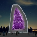 NL Architects Propose Striking Chain of Amethyst-Inspired Hotels Night View. Image © NL Architects