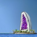NL Architects Propose Striking Chain of Amethyst-Inspired Hotels Amethyst Hotel on Ocean Flower. Image © NL Architects