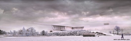 Elevation of the office building. Image Courtesy of O25