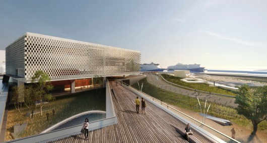 Overlooking the urban deck. Image Courtesy of Tsabikos Petras Architectural Studio
