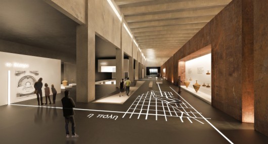 View from the exhibition area. Image Courtesy of Tsabikos Petras Architectural Studio