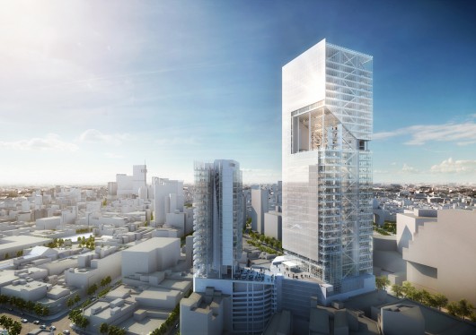 Reforma Towers. Image Courtesy of Richard Meier & Partners