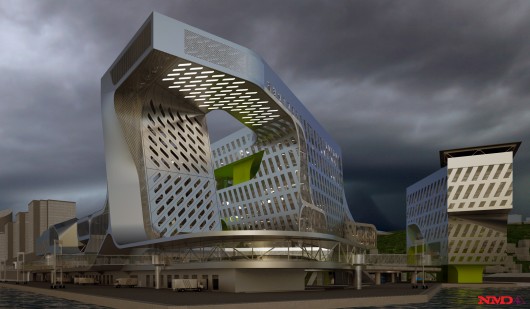 New Keelung Harbor Service Building . Image Courtesy of Neil M. Denari Architects