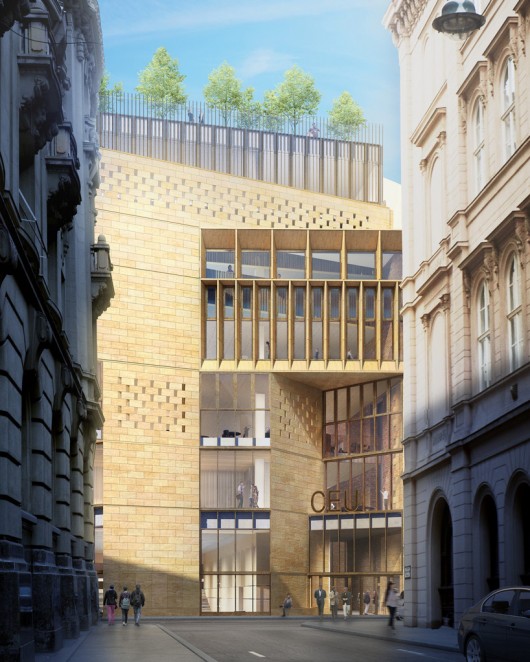 View from street. Image Courtesy of O'Donnell + Tuomey / Central European University