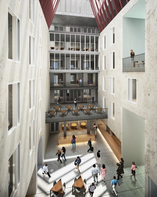 Internal courtyard. Image Courtesy of O'Donnell + Tuomey / Central European University