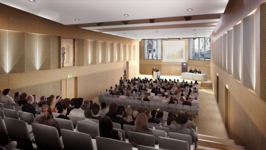 Lecture Hall. Image Courtesy of O'Donnell + Tuomey / Central European University