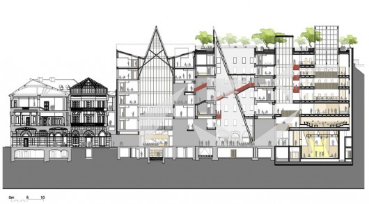 Section. Image Courtesy of O'Donnell + Tuomey / Central European University