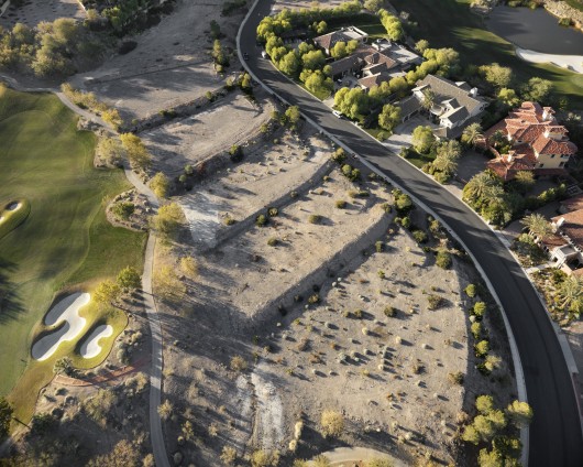 Empty Lots in the “Marseilles” Lake Las Vegas “Guard-Gated” Community, Henderson, NV; 2011. Image © Michael Light, Lake Las Vegas/Black Mountain